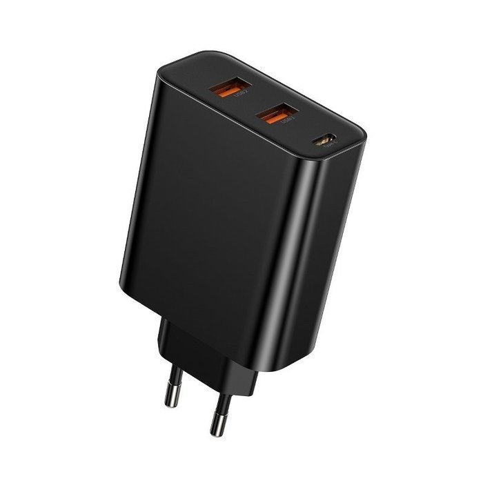 Сетевое зарядное устройство Baseus PPS Three Output Quick Charger (C+U+U) 60W черное Сетевое зарядное устройство Baseus PPS Three Output Quick Charger (C+U+U) 60W черное