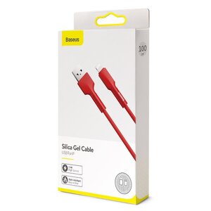 Lightning кабель Baseus Silica Gel cable USB For iPhone 1m красный