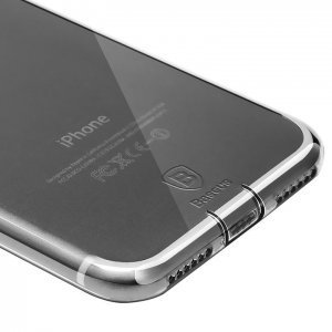 Полупрозрачный чехол Baseus Simple (With-Pluggy) чёрный для iPhone 8/7/SE 2020