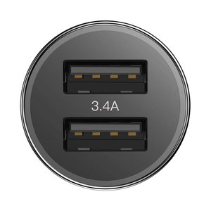 Комплект автомобильное ЗУ + кабель lightning Baseus Small Screw 3.4A Dual-USB черный