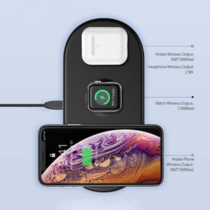 Беспроводное зарядное устройство Baseus Smart 3-в-1 черное для Phone+Watch+Pods