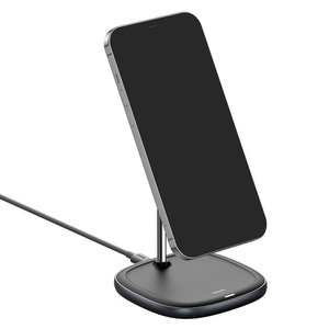 Бездротовий зарядний пристрій Baseus Swan Magnetic Desktop Bracket Wireless Charger Suit для iPhone 12 (WXSW-01) чорний