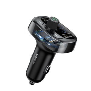 Автомобильное зарядное устройство Baseus T typed S-09 Bluetooth MP3 черное