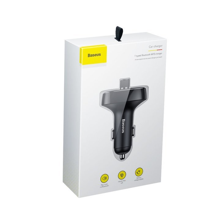 Автомобильное зарядное устройство Baseus T typed S-09 Bluetooth MP3 черное