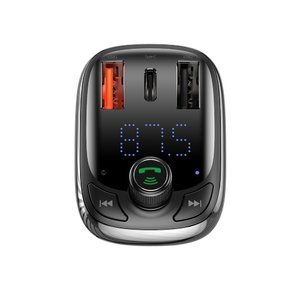 FM-трансмиттер Baseus T-typed S-13 Wireless MP3 Сar Сharger (PPS Quick Charger) черный (CCTM-B01)