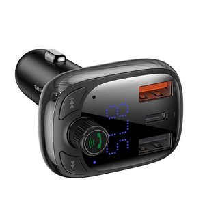 FM-трансмиттер Baseus T-typed S-13 Wireless MP3 Сar Сharger (PPS Quick Charger) черный (CCTM-B01)