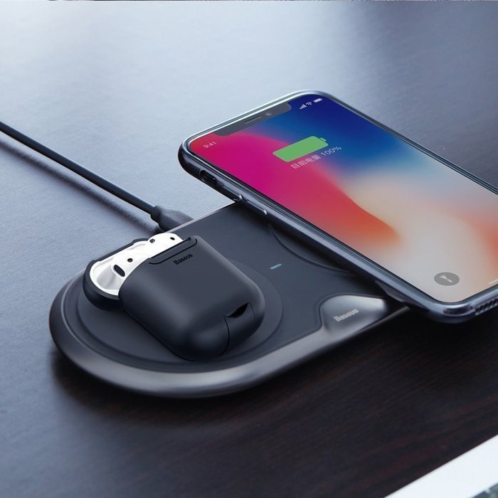 Чехол для беспроводной зарядки Baseus черный для Apple AirPods Чехол для беспроводной зарядки Baseus черный для Apple AirPods