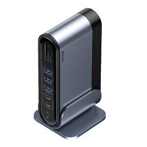 USB-хаб Baseus Working Station Multifunctional Type-C HUB Adapter сірий (CAHUB-BG0G)