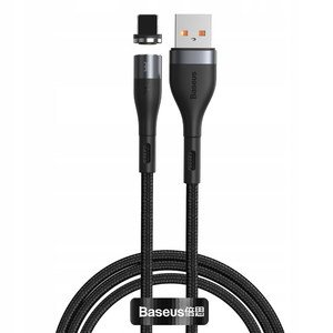 Lightning кабель Baseus Zinc Magnetic Safe Fast Charging Data Cable 2.4A 1m серый + черный