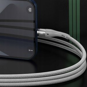 Lightning кабель Baseus Zinc Magnetic Safe Fast Charging Data Cable 2.4A 1m белый