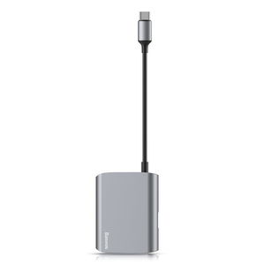 Переходник Baseus Enjoyment с Type-C на HDMI+USB3.0 HUB серый