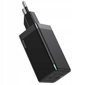 Сетевое ЗУ Baseus GaN Mini Quick Charger C+C 45W черное + кабель Type-C to Type-C 60W (20V/3A/1m) в комплекте (CCGAN-M01)