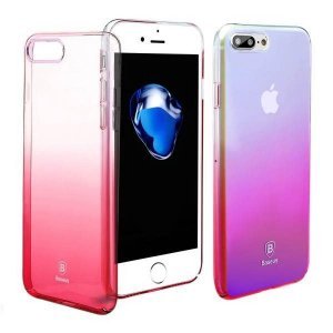 Полупрозрачный чехол Baseus Glaze розовый для iPhone 8 Plus/7 Plus