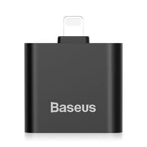Переходник Baseus IP To Double IP черный