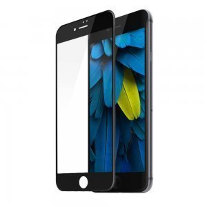Защитное стекло Baseus 0.2mm Silk-screen глянцевое, черное для iPhone 8