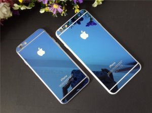 Защитное стекло для Apple iPhone 6 - зеркальное, синее