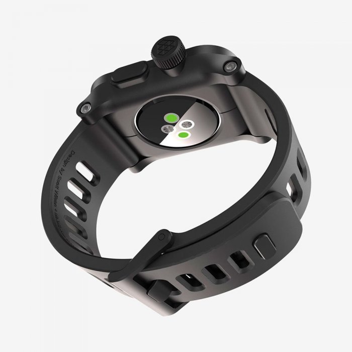 Чехол-ремешок для Apple Watch - LunaTik EPIK 2 черный поликарбонат + черный силиконовый ремешок Чехол-ремешок для Apple Watch - LunaTik EPIK 2 черный поликарбонат + черный силиконовый ремешок
