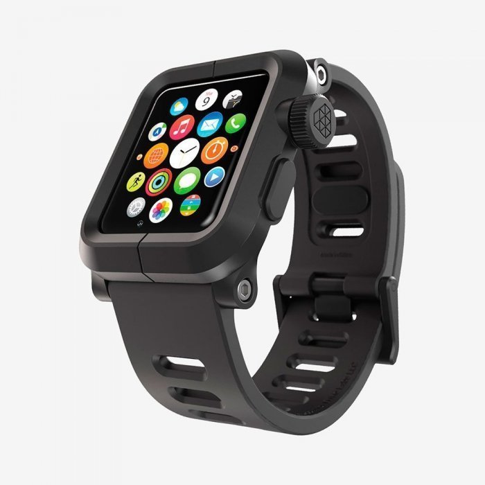 Чехол-ремешок для Apple Watch - LunaTik EPIK 2 черный поликарбонат + черный силиконовый ремешок Чехол-ремешок для Apple Watch - LunaTik EPIK 2 черный поликарбонат + черный силиконовый ремешок