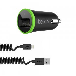 Автомобильное зарядное устройство Lightning - Belkin USB Micro Charger 12V черное
