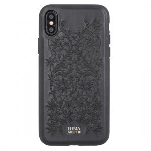 Кожаный чехол Luna Aristo Bess чёрный для iPhone X/XS