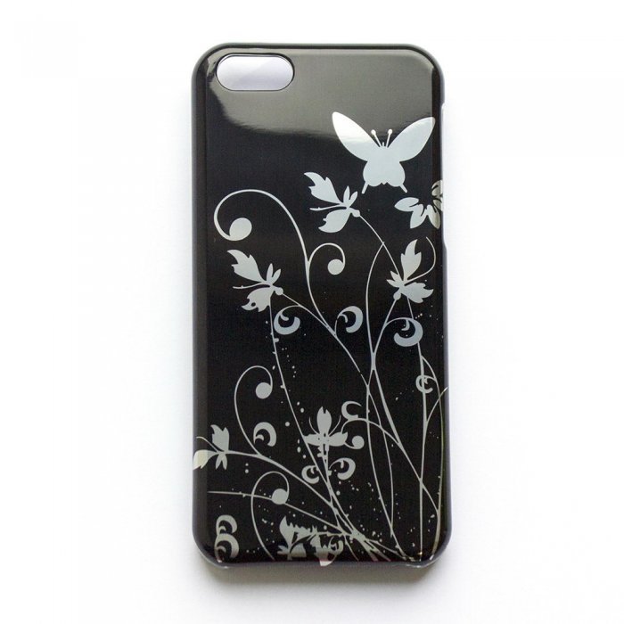 Чехол-накладка Butterfly Pattern черный для iPhone 5C