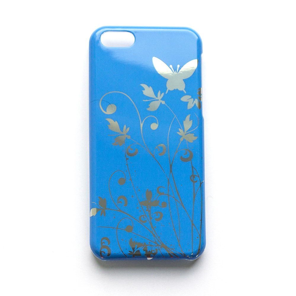 Чехол с рисунком Butterfly Pattern голубой для iPhone 5C