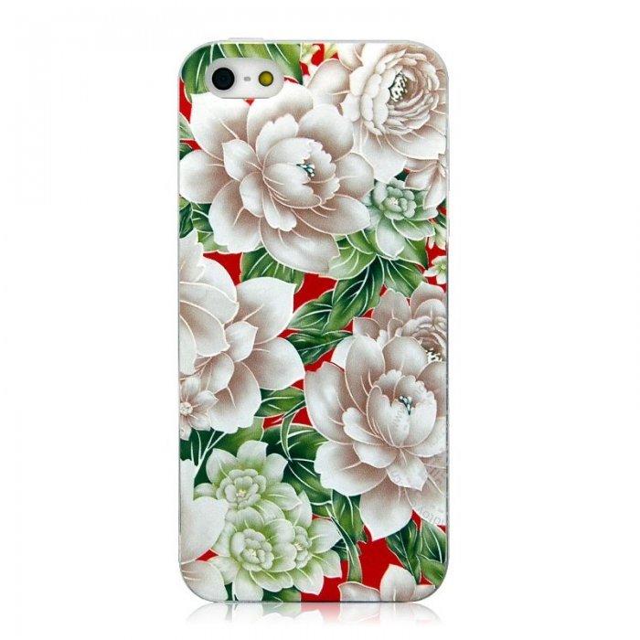 Чехол-накладка для Apple iPhone 5/5S с рисунком White Flowers