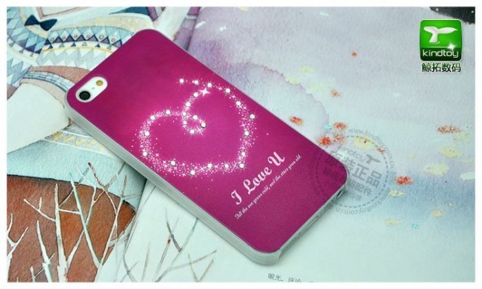 Чехол-накладка для Apple iPhone 5/5S - Kindtoy picture & rhinestones Heart Чехол-накладка для Apple iPhone 5/5S - Kindtoy picture & rhinestones Heart