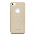 Чехол-накладка для Apple iPhone 5/5S - Kindtoy Swarovski Wave золотистый