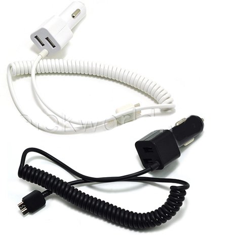 Автомобільний зарядний пристрій Samsung Galaxy Note 3 - Micro USB Premium Charger Cable with 2 USB Output білий