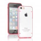 Чехол-накладка для Apple iPhone 5C - Transparent Plastic & TPU Combo розовый