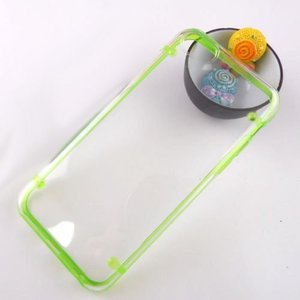 Чехол-накладка для Apple iPhone 5C - Transparent Plastic & TPU Combo зеленый