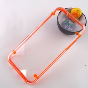 Чехол-накладка для Apple iPhone 5C - Transparent Plastic & TPU Combo оранжевый