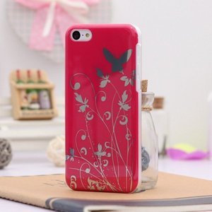 Чехол-накладка для Apple iPhone 5C - Butterfly Pattern розовый