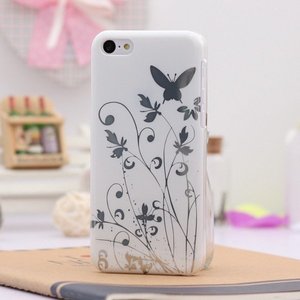 Чехол-накладка для Apple iPhone 5C - Butterfly Pattern белый