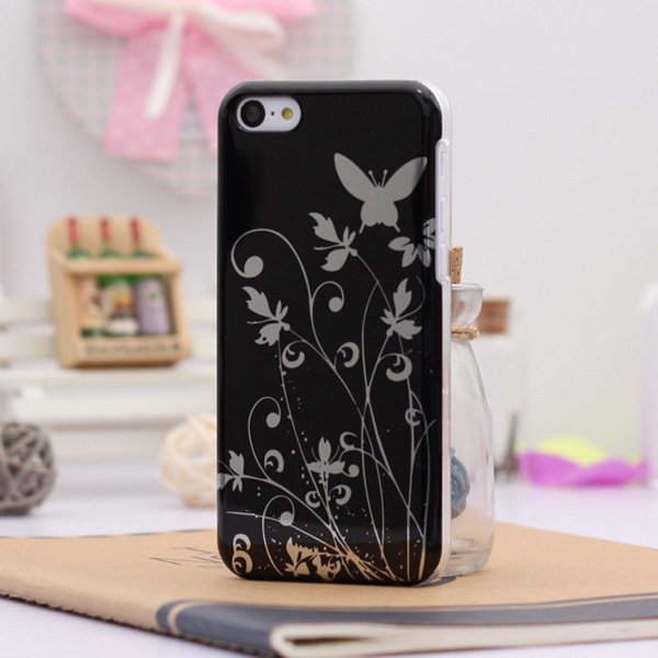 Чехол-накладка Butterfly Pattern черный для iPhone 5C