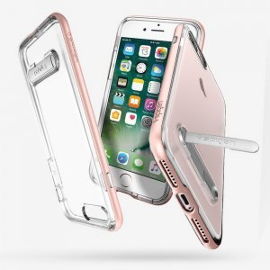 Чехол с подставкой Spigen Crystal Hybrid прозрачный + розовый для iPhone 8 Plus/7 Plus