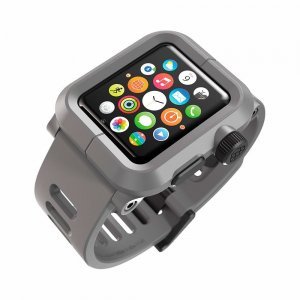 Чехол-ремешок для Apple Watch - LunaTik EPIK 2 серый поликарбонат + серый силиконовый ремешок