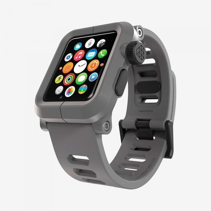 Чехол-ремешок для Apple Watch - LunaTik EPIK 2 серый поликарбонат + серый силиконовый ремешок Чехол-ремешок для Apple Watch - LunaTik EPIK 2 серый поликарбонат + серый силиконовый ремешок