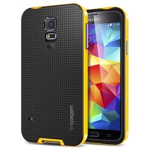 Чехол-накладка для Samsung Galaxy S5 - SGP Neo Hybrid желтый + черный