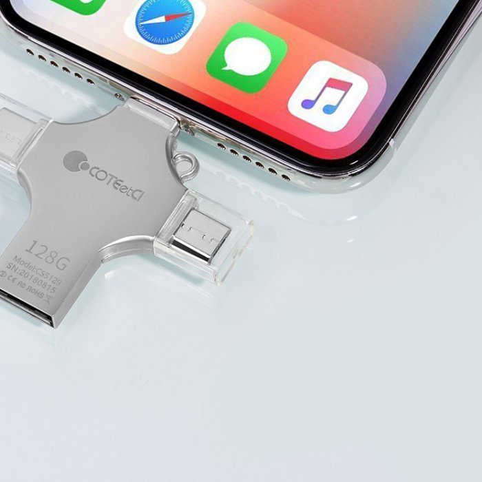 Флеш память Coteetci 4-in-1 Zinc Alloy iUSB 32Gb