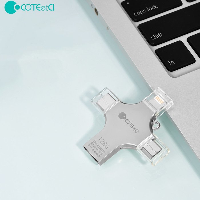 Флеш пам'ять Coteetci 4-in-1 Zinc Alloy iUSB 64Gb