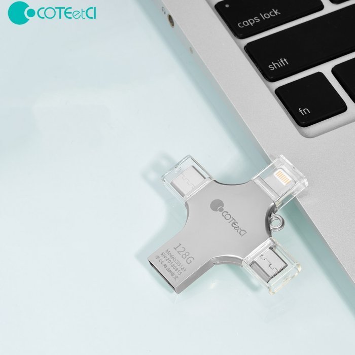 Флеш память Coteetci 4-in-1 Zinc Alloy iUSB 32Gb