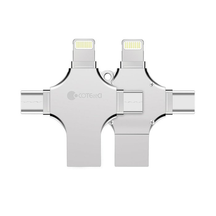 Флеш пам'ять Coteetci 4-in-1 Zinc Alloy iUSB 64Gb