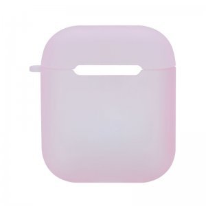 Силіконовий чохол Coteetci напівпрозорий рожевий для Apple AirPods