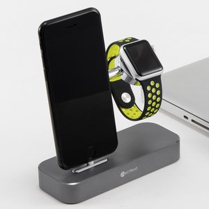 Док-станция Coteetci Base Hub B18 для iPhone, Apple Watch с 3 USB, Type-C серая