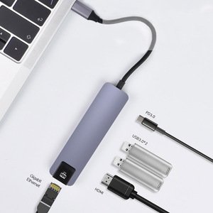 Хаб COTEetCI HDMI + Network Card 5-in-1 Adapter (MB1081)