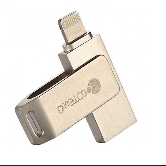 Флеш память COTEetCI iUSB для iPhone, iPad, Android емкостью 32Гб, золотистый