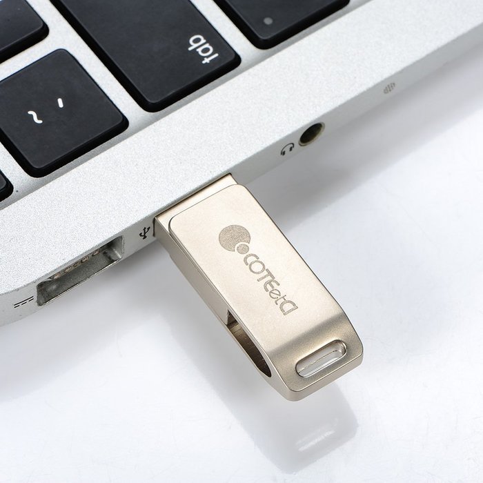 Флеш память COTEetCI iUSB для iPhone, iPad, Android емкостью 32Гб, золотистый