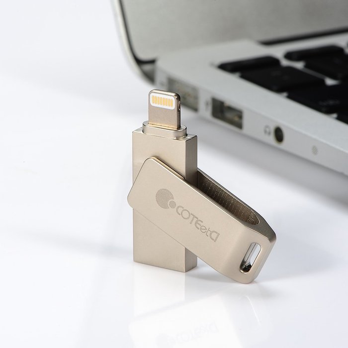 Флеш пам'ять COTEetCI iUSB Civilian Version U2 для iPhone, iPad, ємністю 16Гб, золота